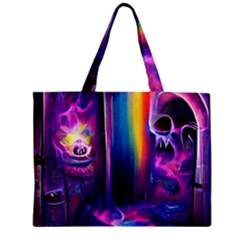 Purple Drawing Digital Art Zipper Mini Tote Bag by Amaryn4rt