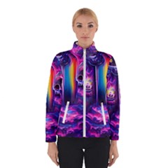 Purple Drawing Digital Art Women s Bomber Jacket by Amaryn4rt