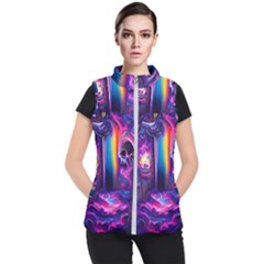 Purple Drawing Digital Art Women s Puffer Vest by Amaryn4rt