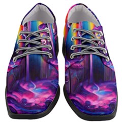 Purple Drawing Digital Art Women Heeled Oxford Shoes by Amaryn4rt