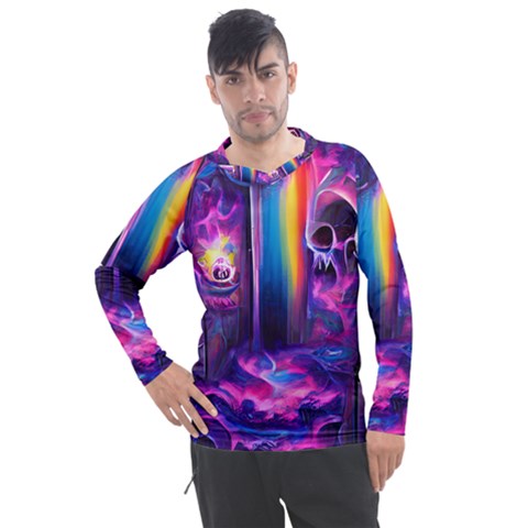 Purple Drawing Digital Art Men s Pique Long Sleeve Tee by Amaryn4rt