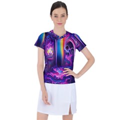 Purple Drawing Digital Art Women s Sports Top