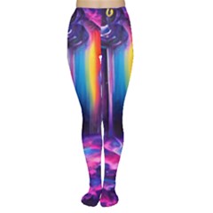 Purple Drawing Digital Art Tights by Amaryn4rt