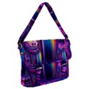 Purple Drawing Digital Art Buckle Messenger Bag View1