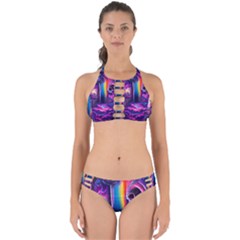 Purple Drawing Digital Art Perfectly Cut Out Bikini Set