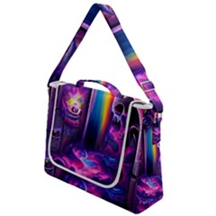 Purple Drawing Digital Art Box Up Messenger Bag by Amaryn4rt