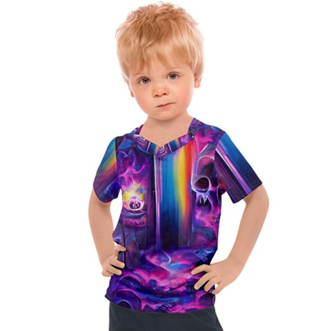 Purple Drawing Digital Art Kids  Sports Tee by Amaryn4rt