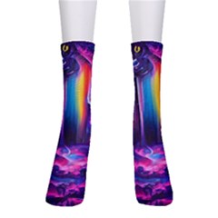 Purple Drawing Digital Art Crew Socks by Amaryn4rt