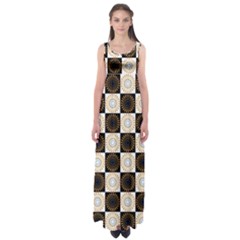 Illustration Checkered Pattern Decoration Empire Waist Maxi Dress by Amaryn4rt