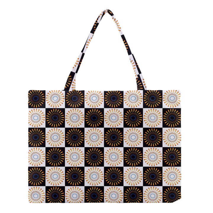 Illustration Checkered Pattern Decoration Medium Tote Bag