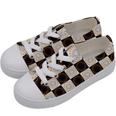 Illustration Checkered Pattern Decoration Kids  Low Top Canvas Sneakers by Amaryn4rt