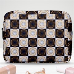 Illustration Checkered Pattern Decoration Make Up Pouch (large) by Amaryn4rt