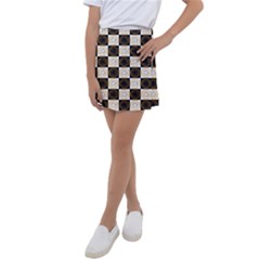 Illustration Checkered Pattern Decoration Kids  Tennis Skirt by Amaryn4rt