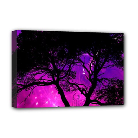 Tree Men Space Universe Surreal Deluxe Canvas 18  X 12  (stretched) by Amaryn4rt