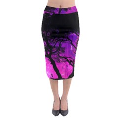 Tree Men Space Universe Surreal Midi Pencil Skirt by Amaryn4rt