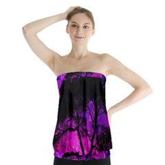 Tree Men Space Universe Surreal Strapless Top by Amaryn4rt