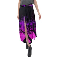 Tree Men Space Universe Surreal Velour Split Maxi Skirt by Amaryn4rt