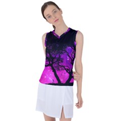 Tree Men Space Universe Surreal Women s Sleeveless Sports Top by Amaryn4rt