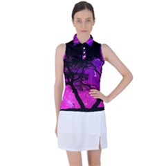 Tree Men Space Universe Surreal Women s Sleeveless Polo Tee by Amaryn4rt