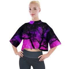 Tree Men Space Universe Surreal Mock Neck Tee by Amaryn4rt