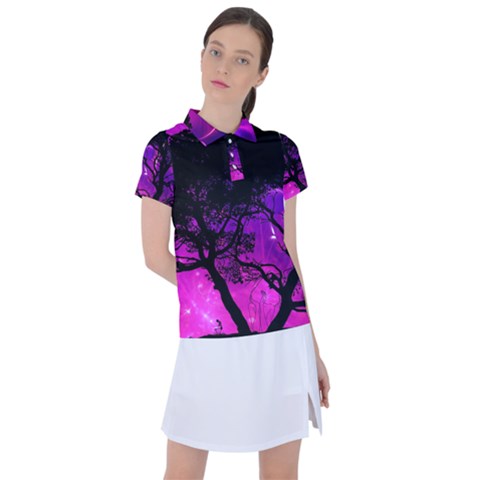 Tree Men Space Universe Surreal Women s Polo Tee by Amaryn4rt