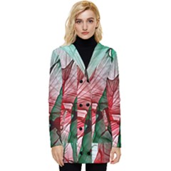 Abstract Pattern Art Colorful Button Up Hooded Coat  by Amaryn4rt