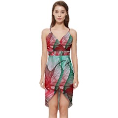 Abstract Pattern Art Colorful Wrap Frill Dress