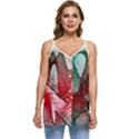 Abstract Pattern Art Colorful Casual Spaghetti Strap Chiffon Top View1