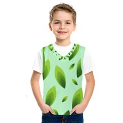 Background Pattern Leaves Nature Kids  Basketball Tank Top by Amaryn4rt