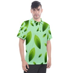 Background Pattern Leaves Nature Men s Polo Tee by Amaryn4rt