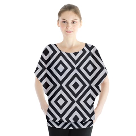 Background Pattern Geometric Batwing Chiffon Blouse by Amaryn4rt