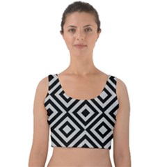 Background Pattern Geometric Velvet Crop Top by Amaryn4rt