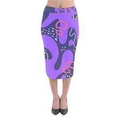 Abstract Background Shapes Banner Velvet Midi Pencil Skirt by Amaryn4rt