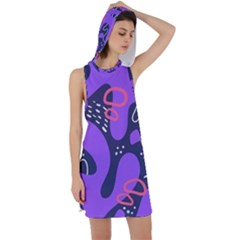 Abstract Background Shapes Banner Racer Back Hoodie Dress by Amaryn4rt