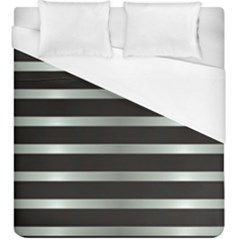 Black Silver Background Pattern Stripes Duvet Cover (king Size) by Amaryn4rt