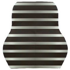 Black Silver Background Pattern Stripes Car Seat Back Cushion  by Amaryn4rt