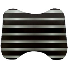 Black Silver Background Pattern Stripes Head Support Cushion by Amaryn4rt