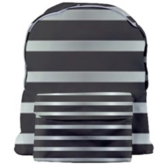 Black Silver Background Pattern Stripes Giant Full Print Backpack