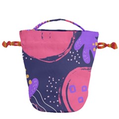 Abstract Background Shapes Banner Drawstring Bucket Bag by Amaryn4rt