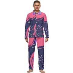 Abstract Background Shapes Banner Men s Long Sleeve Velvet Pocket Pajamas Set by Amaryn4rt