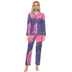 Abstract Background Shapes Banner Womens  Long Sleeve Velvet Pocket Pajamas Set by Amaryn4rt