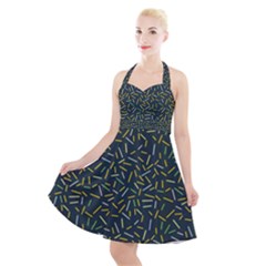 Abstract Pattern Sprinkles Halter Party Swing Dress  by Amaryn4rt