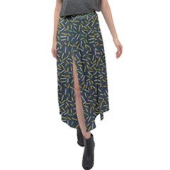 Abstract Pattern Sprinkles Velour Split Maxi Skirt by Amaryn4rt