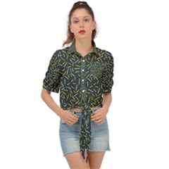 Abstract Pattern Sprinkles Tie Front Shirt  by Amaryn4rt