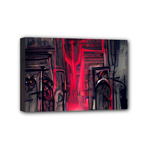 Stranger Things Fantasy Dark  Red Mini Canvas 6  X 4  (stretched) by Amaryn4rt