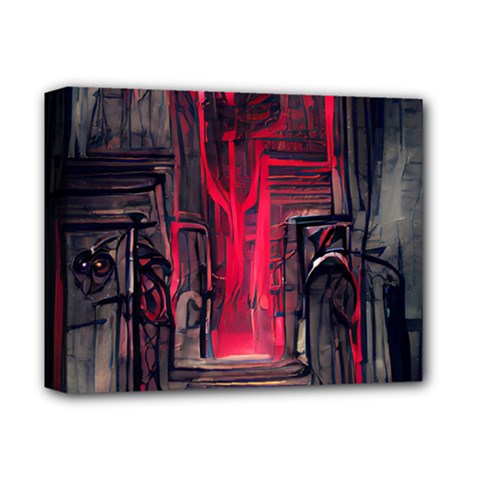 Stranger Things Fantasy Dark  Red Deluxe Canvas 14  X 11  (stretched) by Amaryn4rt