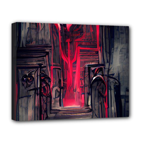 Stranger Things Fantasy Dark  Red Deluxe Canvas 20  X 16  (stretched) by Amaryn4rt