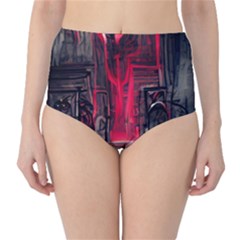 Stranger Things Fantasy Dark  Red Classic High-waist Bikini Bottoms by Amaryn4rt