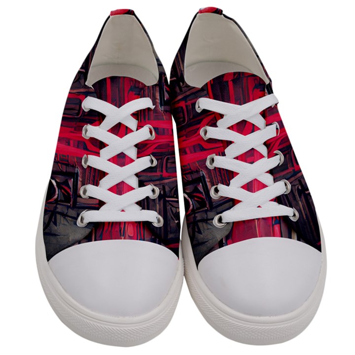 Stranger Things Fantasy Dark  Red Women s Low Top Canvas Sneakers