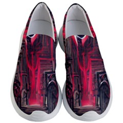 Stranger Things Fantasy Dark  Red Women s Lightweight Slip Ons by Amaryn4rt